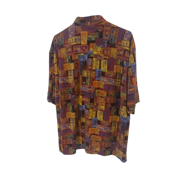 Unique Harley Davidson License Plates Button Down Shirt Casual Biker XL - Picture 5 of 10